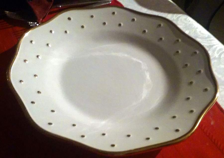 Gold Dotted Dance Dinner Plate by Inspirado Designs-1