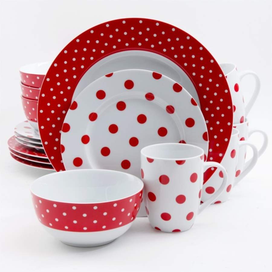 Dot Luxe Red Dinner Plate by Isaac Mizrahi-1