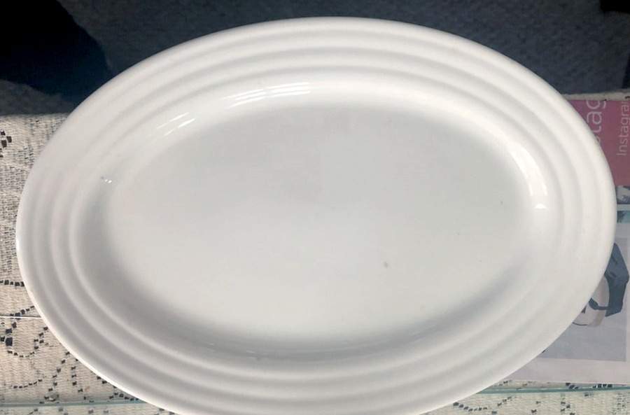 Ripple 14" Oval Serving Platter by Iroquois-1