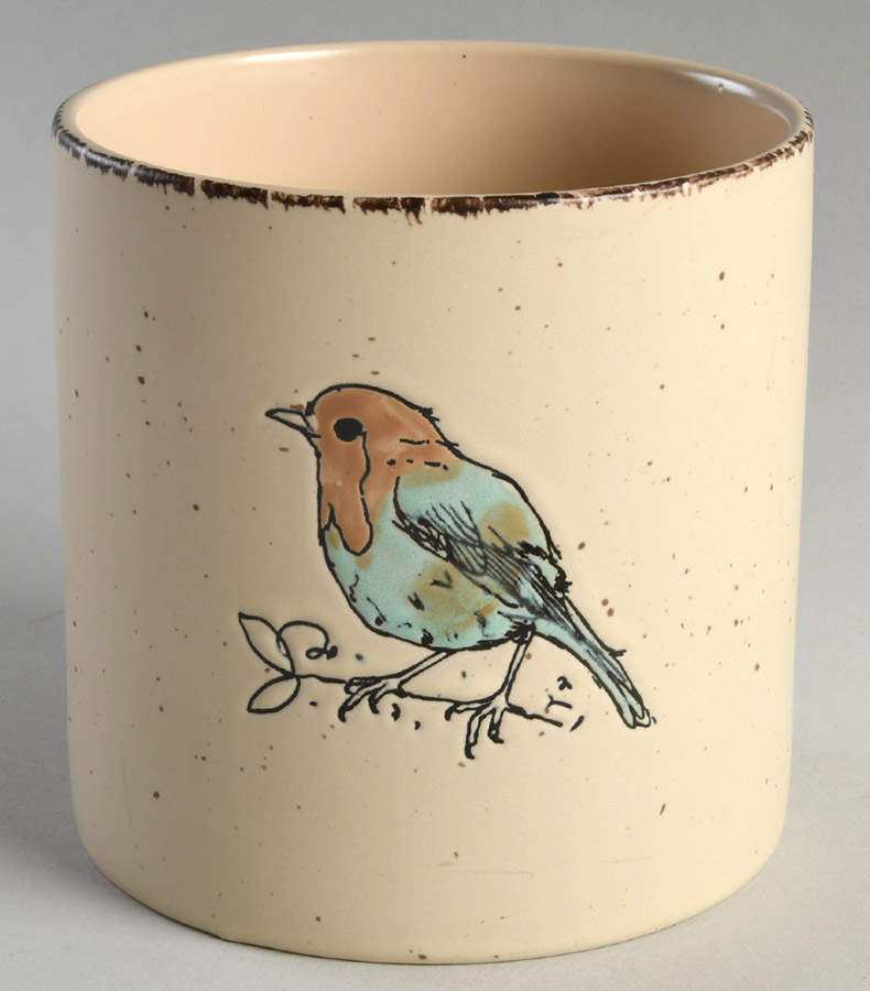 Easter Bird Cream Medium Canister No Lid by In Homestylez-1