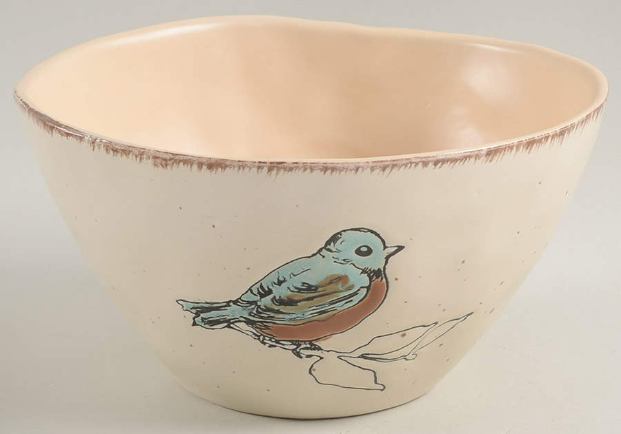 Easter Bird Cream 8" Round Serving Bowl by In Homestylez-1