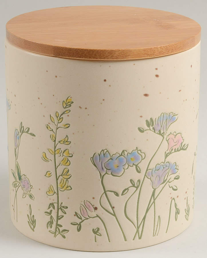 Spring Pressed Garden Medium Canister & Lid by In Homestylez-1
