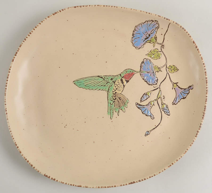 Ruby Hummingbird 14" Oval Serving Platter by In Homestylez-1