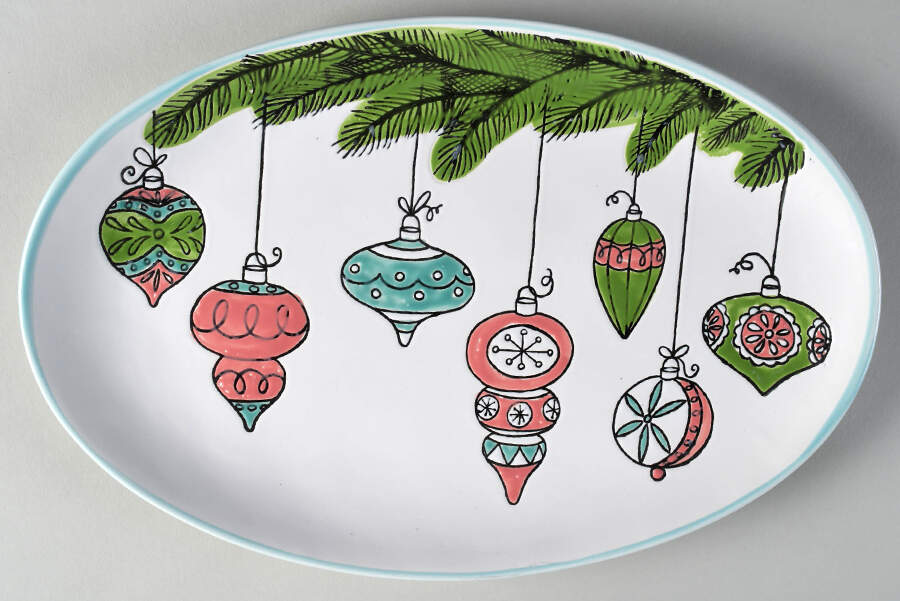 Camello Retro Ornament 13" Oval Serving Platter by In Homestylez-1