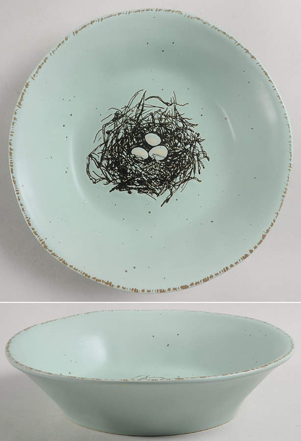 Easter Bird Aqua Individual Dinner Bowl by In Homestylez-1