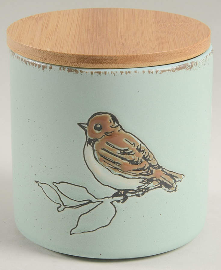 Easter Bird Aqua Small Canister & Lid by In Homestylez-1