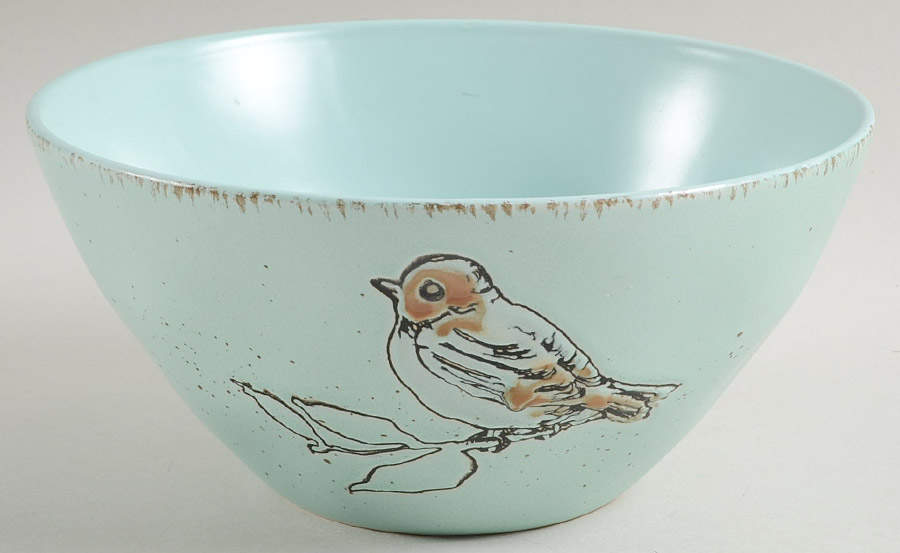 Easter Bird Aqua 8" Round Serving Bowl by In Homestylez-1