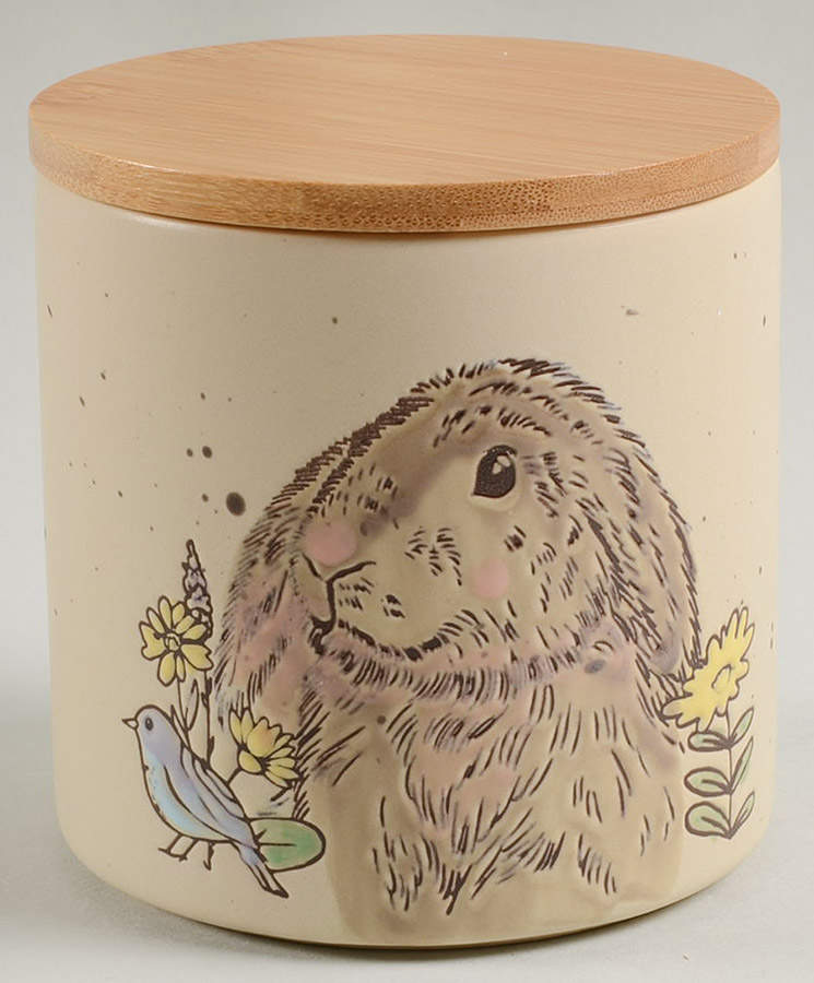 Evergreen Bunny 4" Canister & Lid by In Homestylez-1