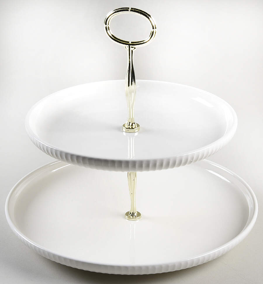 Taylor 6 5/8"-10"  2 Tiered Serving Tray (Dp, Sp) HC by Ivory and Stone-1