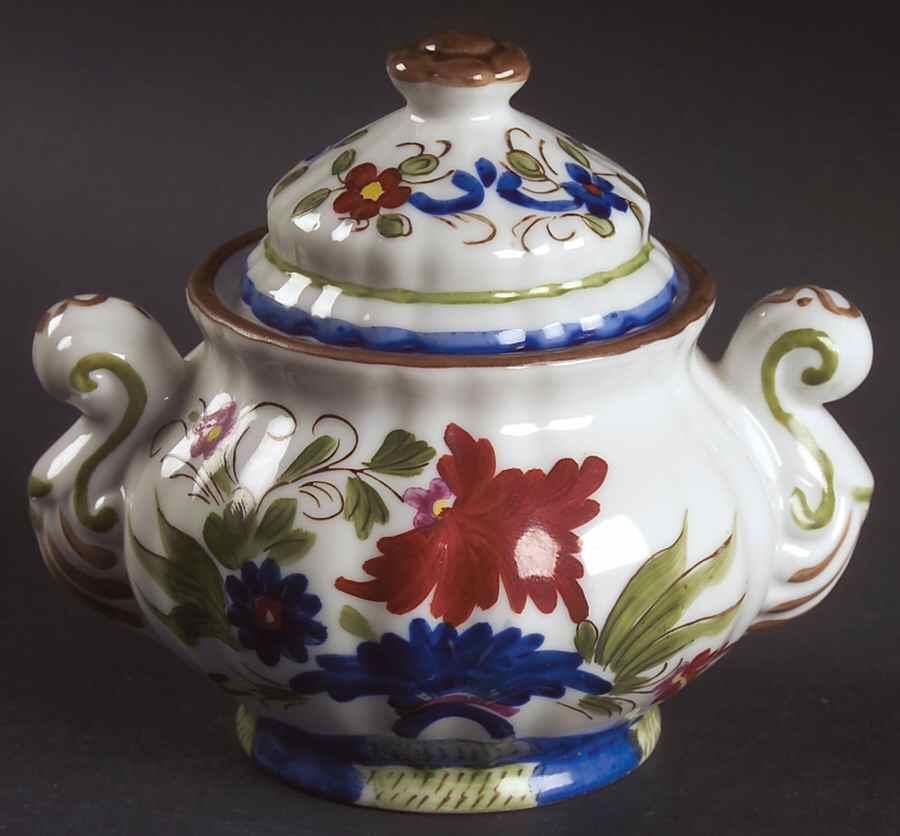Country Festival Sugar Bowl & Lid by Japan-1