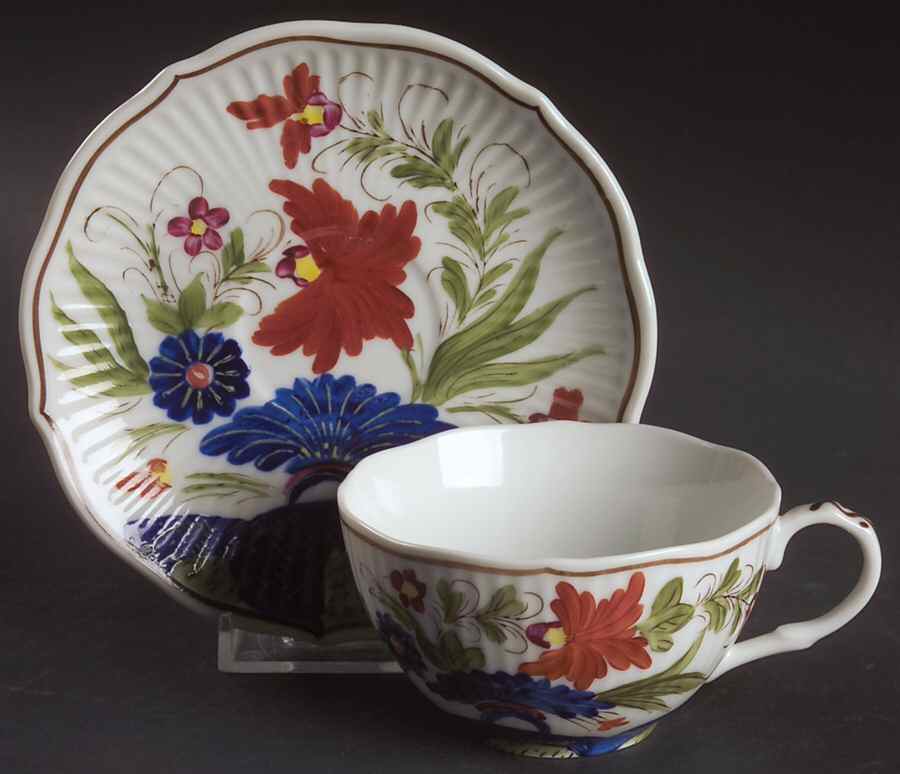 Country Festival Flat Cup & Saucer Set by Japan-1