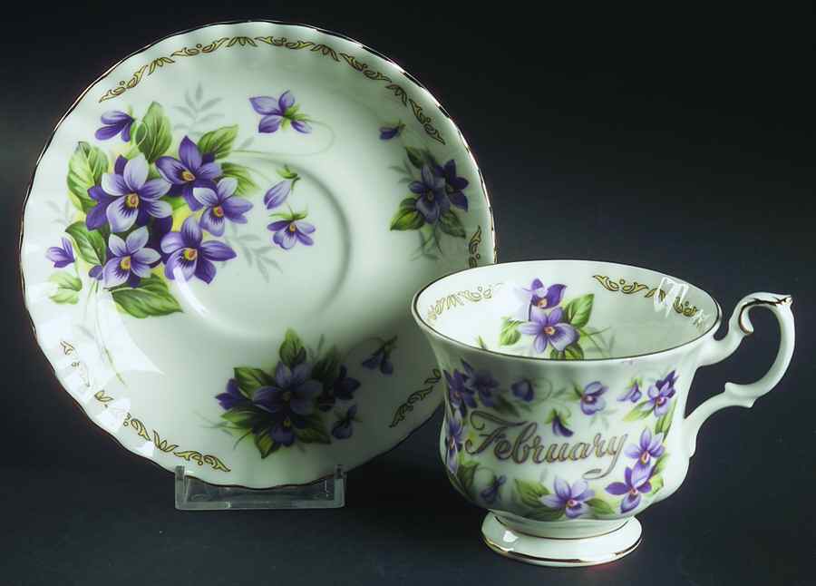 Bouquet of The Month Footed Cup & Saucer Set by Jaeger-1