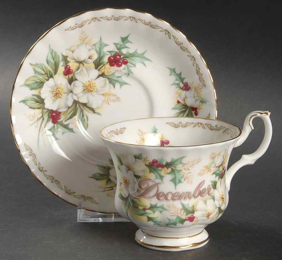 Bouquet of The Month Footed Cup & Saucer Set by Jaeger-1