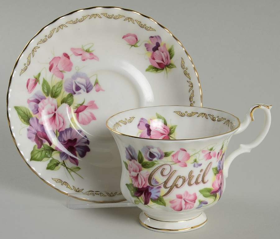 Bouquet of The Month Footed Cup & Saucer Set by Jaeger-1