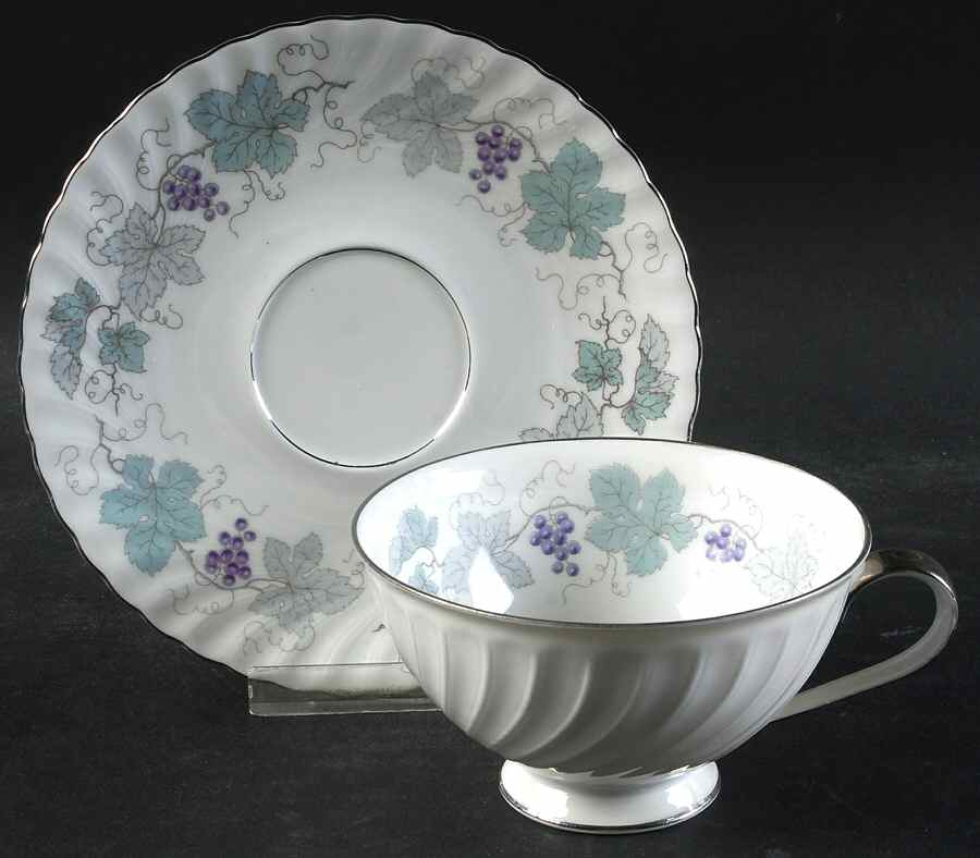 Bordeaux (E & R) Footed Cup & Saucer Set by Jaeger-1