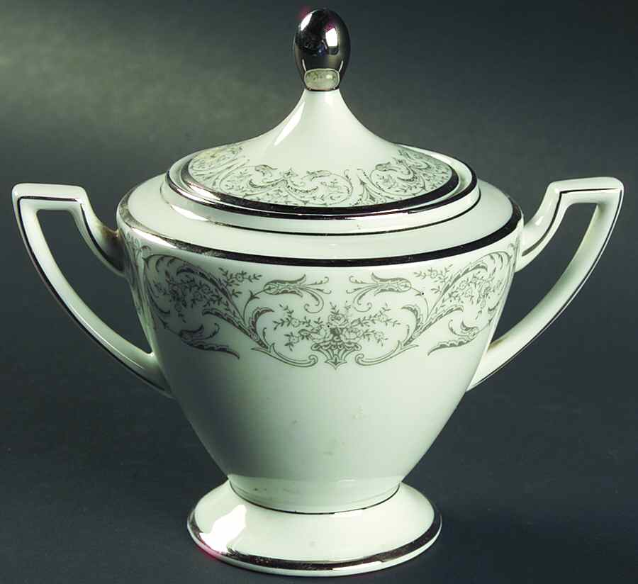 Chantilly (Platinum Trim) Sugar Bowl & Lid by Jaeger-1