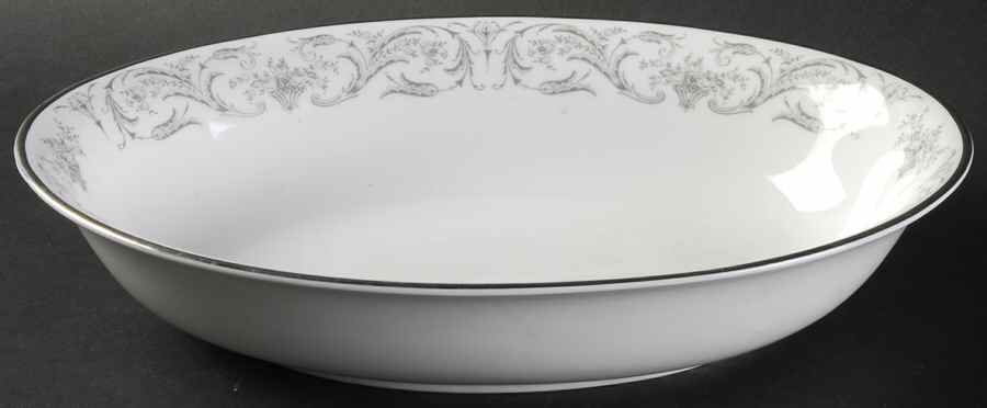 Chantilly (Platinum Trim) 10" Oval Vegetable Bowl by Jaeger-1