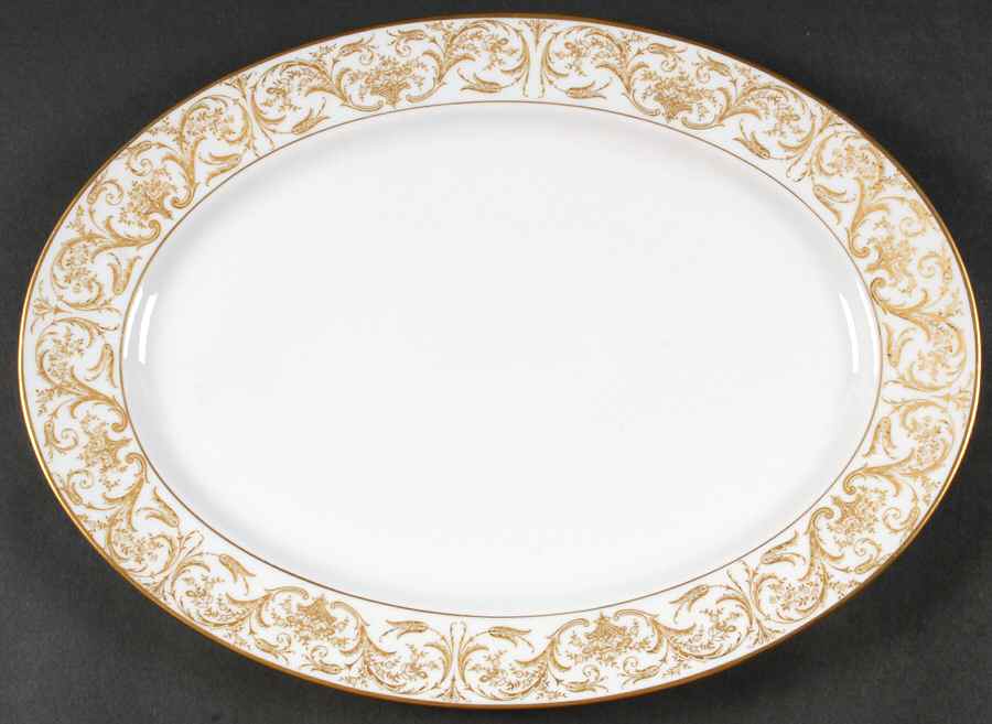 Golden Chantilly 14" Oval Serving Platter by Jaeger-1
