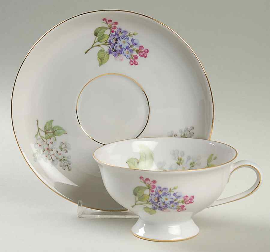 Lilac Footed Cup & Saucer Set by Jaeger-1