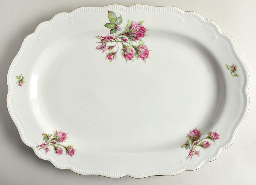 Moss Rose 17" Oval Serving Platter by Jaeger-1