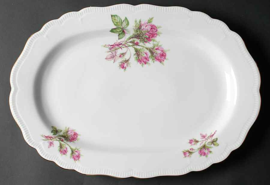 Moss Rose 15" Oval Serving Platter by Jaeger-1