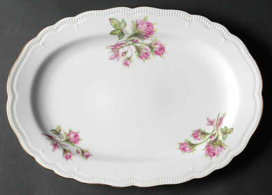 Moss Rose 12" Oval Serving Platter by Jaeger-1