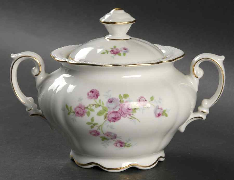 Rambler Rose Sugar Bowl & Lid by Jaeger-1