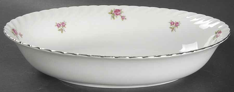 Rosemarie (Swirl Edge, Platinum Trim) 10" Oval Vegetable Bowl by Jaeger-1