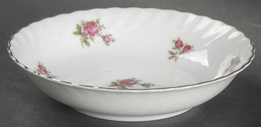 Rosemarie (Swirl Edge, Platinum Trim) Fruit/Dessert (Sauce) Bowl by Jaeger-1
