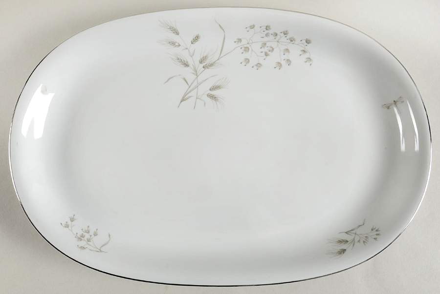 Silver Wheat 14" Oval Serving Platter by Jaeger-1
