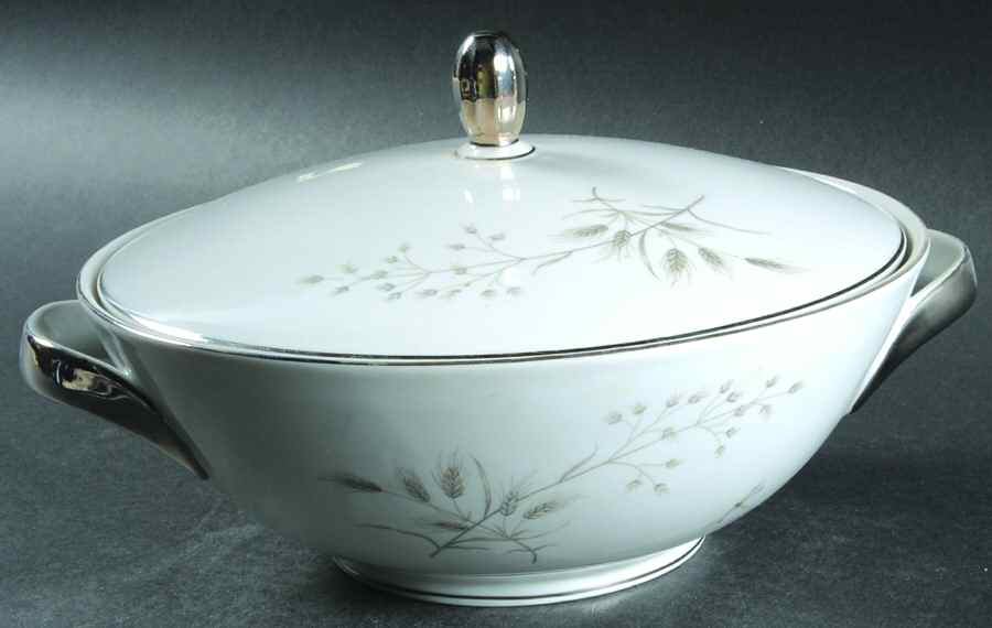 Silver Wheat Round Covered Vegetable by Jaeger-1