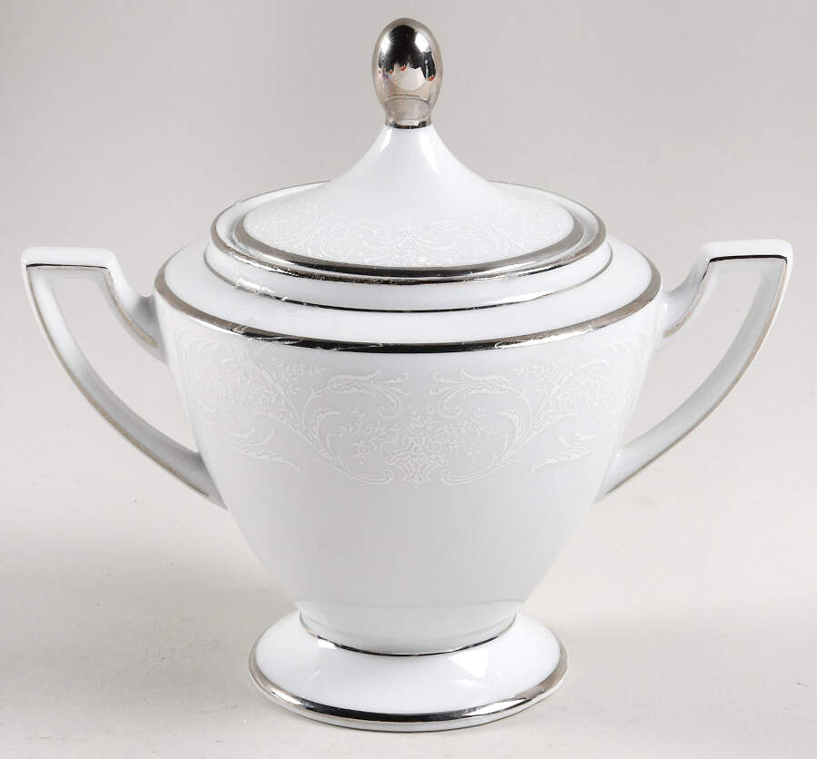 White Chantilly Sugar Bowl & Lid by Jaeger-1