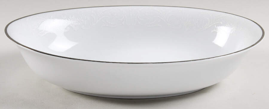 White Chantilly 10" Oval Vegetable Bowl by Jaeger-1