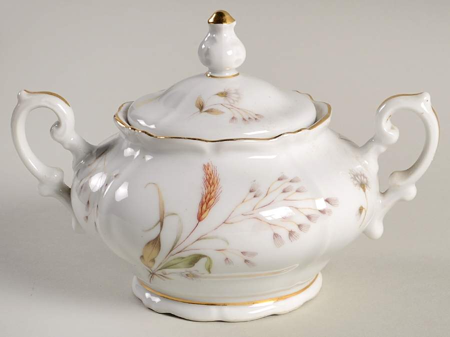 Wheat & Daisy Sugar Bowl & Lid by Jaeger-1