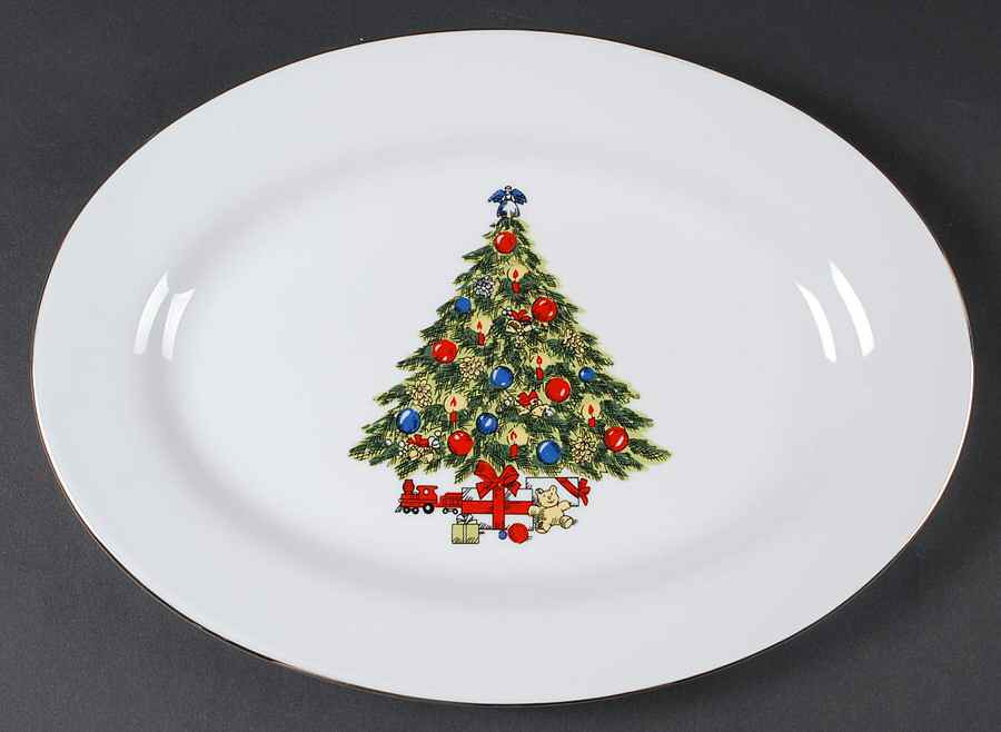 Christmas Treasure 14" Oval Serving Platter by Jamestown-1