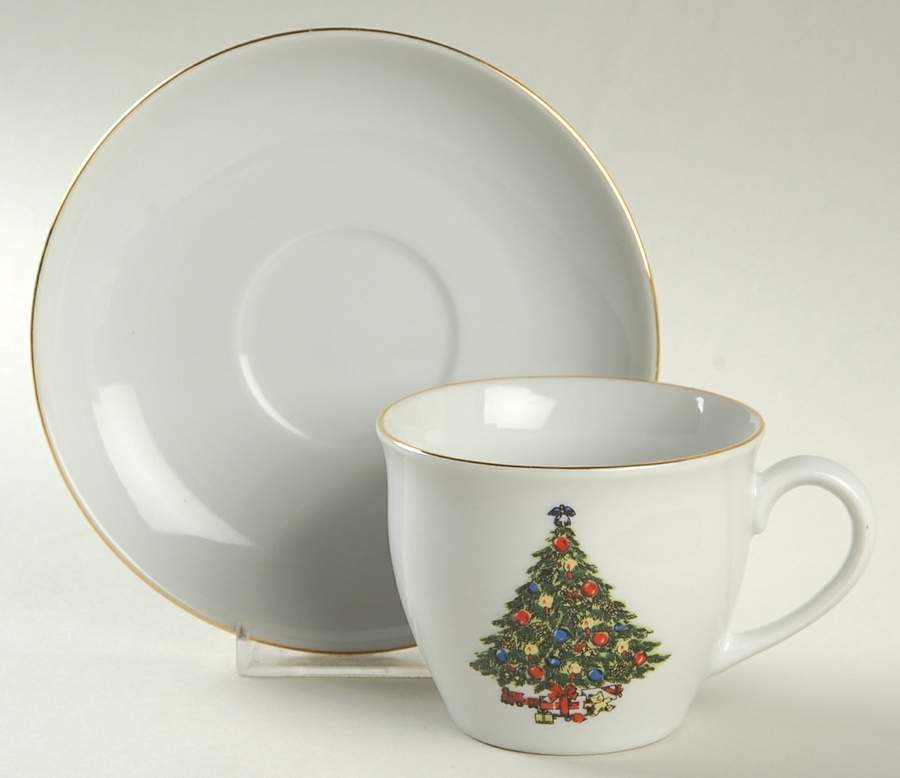Christmas Treasure Flat Cup & Saucer Set by Jamestown-1