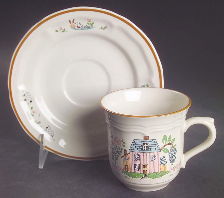 Country Home Flat Cup & Saucer Set by Jamestown-1