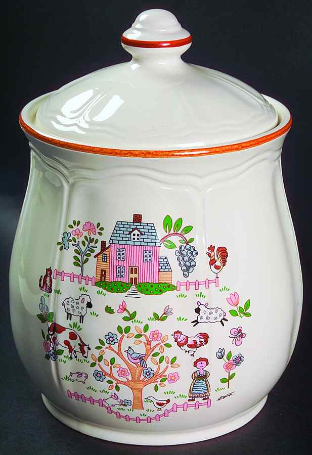 Country Home Cookie Jar & Lid by Jamestown-1