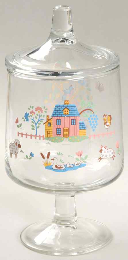 Country Home Glassware Candy Jar & Lid by Jamestown-1