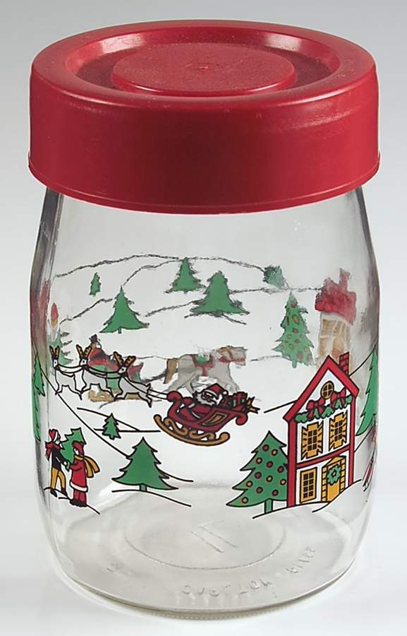The Joy of Christmas (Smooth, Red Trim) 6" Glassware Storage Jar & Lid by Jamestown-1