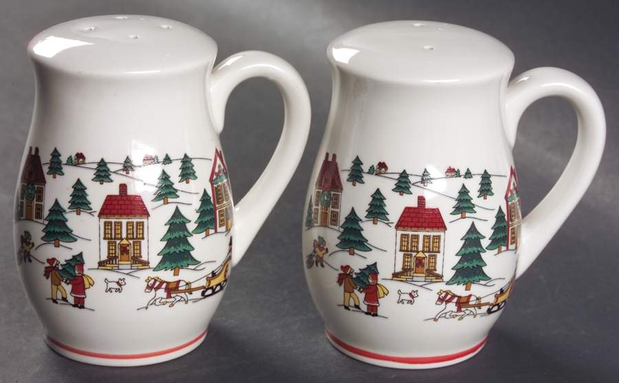 The Joy of Christmas (Smooth, Red Trim) Oversized Salt & Pepper Set by Jamestown-1