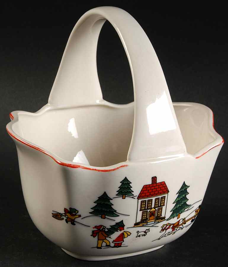 The Joy of Christmas (Smooth, Red Trim) Candy Basket by Jamestown-1
