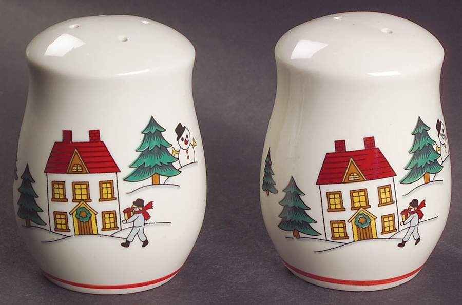 The Joy of Christmas (Smooth, Red Trim) Salt & Pepper Set by Jamestown-1