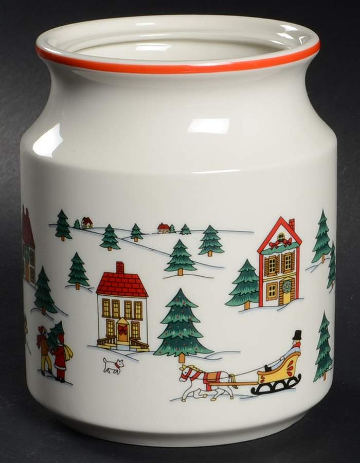 The Joy of Christmas (Smooth, Red Trim) Candy Jar No Lid by Jamestown-1