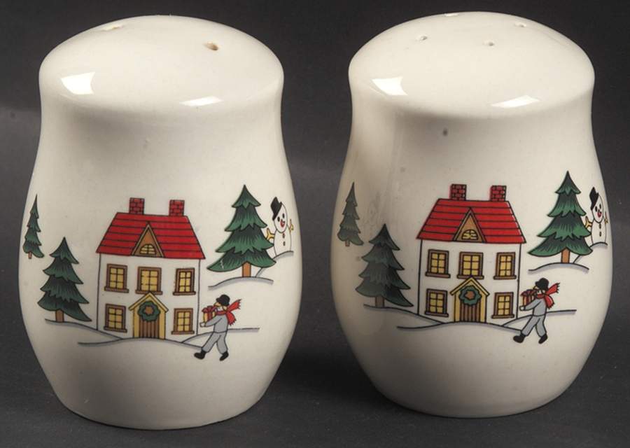 The Joy of Christmas (Smooth, Red Trim) Salt & Pepper Set by Jamestown-1