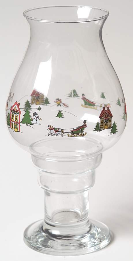 The Joy of Christmas (Smooth, Red Trim) (2 Piece) Glassware Hurricane Lamp by Jamestown-1
