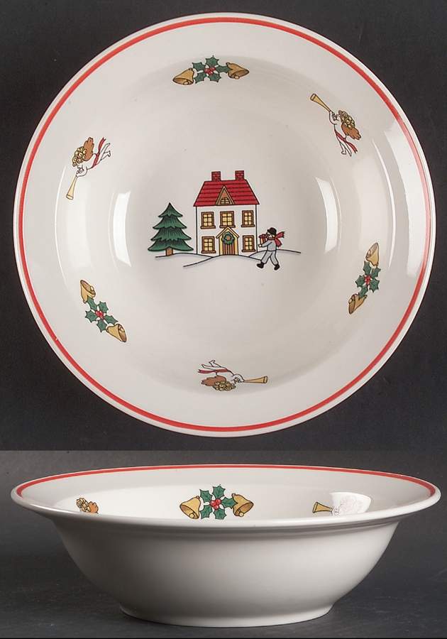 The Joy of Christmas (Smooth, Red Trim) Rim Cereal Bowl by Jamestown-1