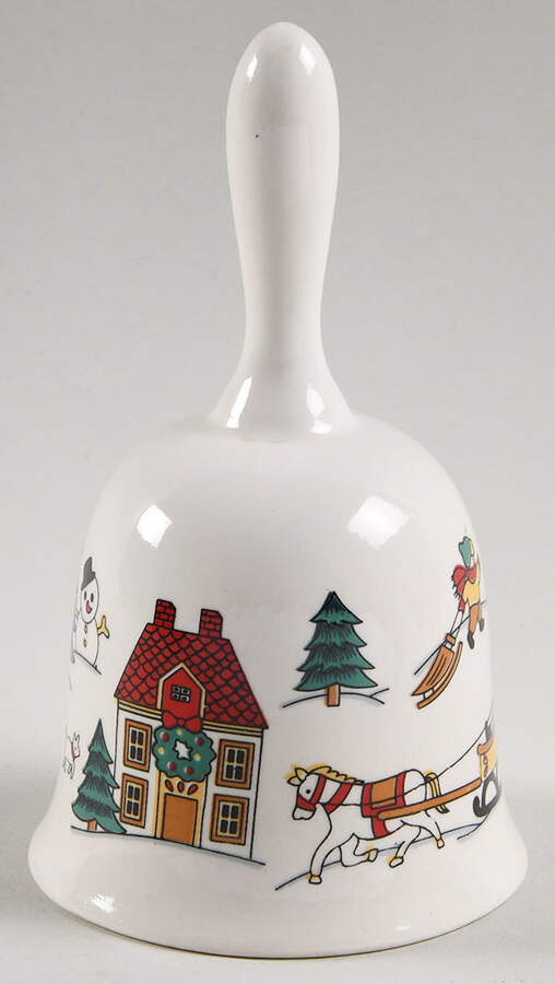 Joy of Christmas (Scalloped, Red Trim) Bell by Jamestown-1