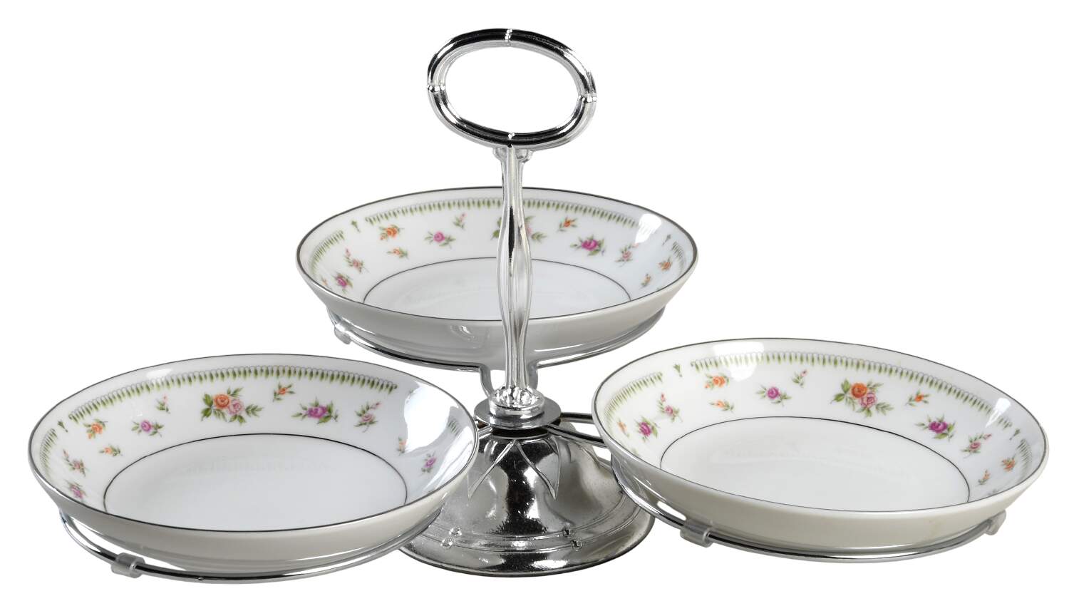 Abingdon 7" x 12" 3-Part Relish & Metal Stand (FR) HC by Japan-1