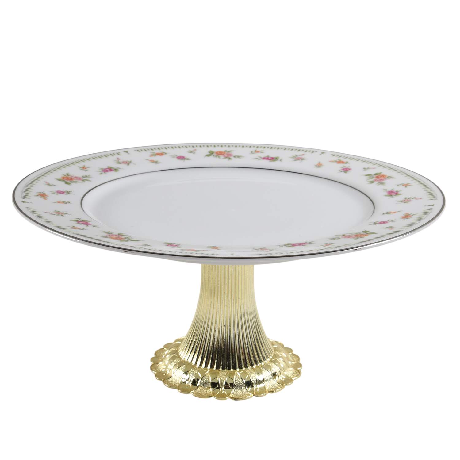 Abingdon Cake Stand with 4"-5" Metal Pedestal  Hc by Japan-1
